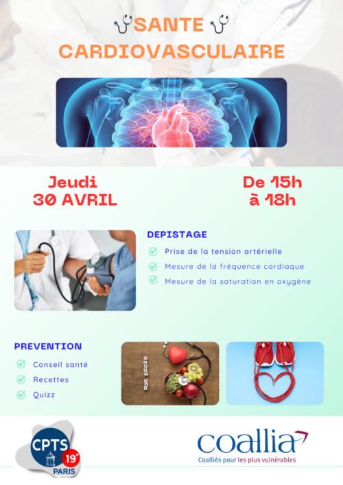 Santé cardiovasculaire à la résidence sociale Lorraine ! La CPTS 19 a animé une action portant sur la santé du cœur. Le partenaire proposait la prise de tension et de la saturation en oxygène, tout en s’assurant du suivi médical des participants. Une nutritionniste apportait également des conseils s